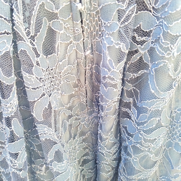 Modcloth Blue Lace Tulle Cutout Back Dress 11 - Picture 4 of 8